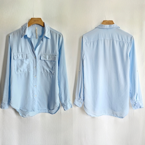 🇨🇦 Aritzia Group By Babaton Light Blue Utility Shirt - Picture 8 of 16